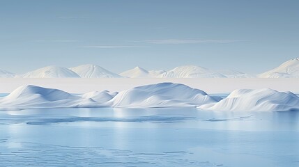 Icebergs floating in the Arctic Ocean - obrazy, fototapety, plakaty