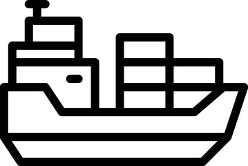 Ship icon silhouette vector illustration cargo ship 