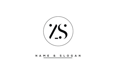 ZS, SZ Z, S Abstract Letters Logo Monogram