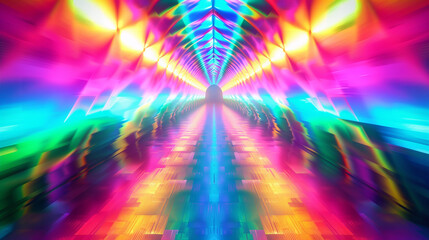 Abstract kaleidescopic lights in night clubs, discos and trance events