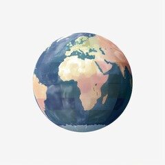 Fototapeta premium Vibrant Watercolor Illustration of Earth Showing Continental Details