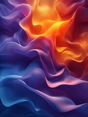 Obraz premium A beautiful abstract painting with vibrant colors and a smooth, flowing design