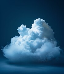 Naklejka premium Blue and white cloud on a dark blue background