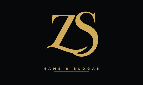 ZS, SZ Z, S Abstract Letters Logo Monogram