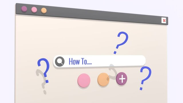 Animation of Typing Text How To In Search Engine. The Words How To Concepts Footage. How To ?. Suitable For Business, Tutorial, Explainer, Tips And Tricks Video.