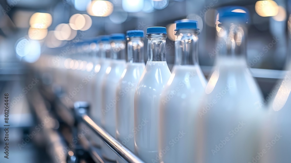 Aufkleber efficient bottled milk production line in a typical factory setting for optimal manufacturing