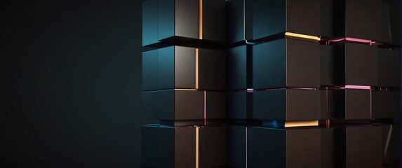 background with abstract 3d cube squares