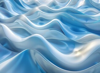 Obraz premium Blue and white abstract waves background