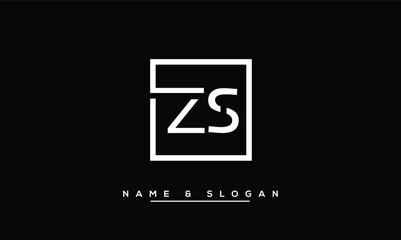 ZS, SZ Z, S Abstract Letters Logo Monogram