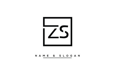 ZS, SZ Z, S Abstract Letters Logo Monogram