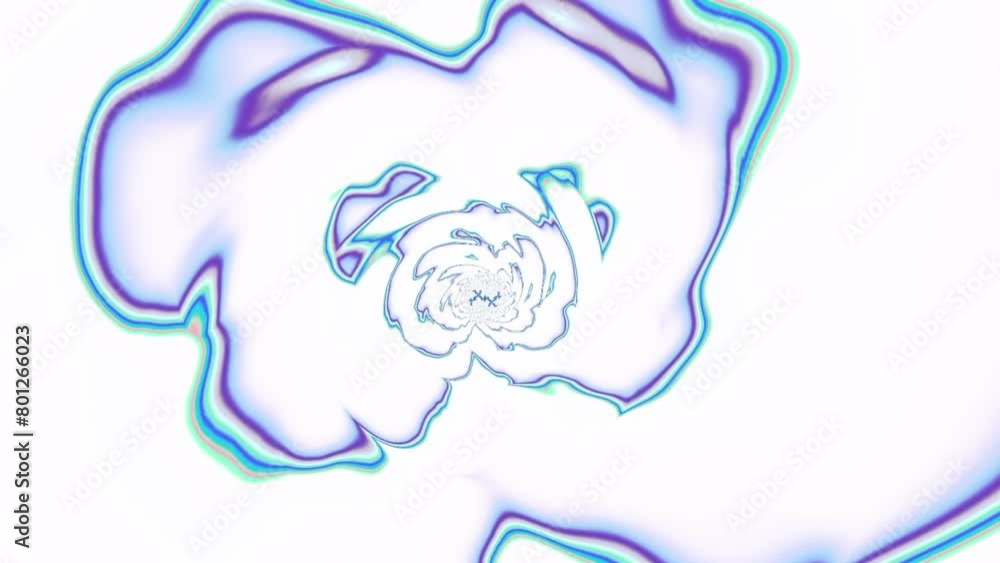 Wall mural flowing blue and violet marble texture on white background. loop able simple animation