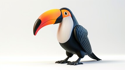 Naklejka premium toucan on a white background
