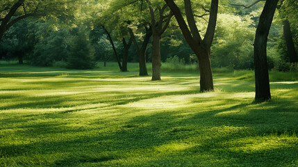 Green forest an abstract pattern of light and shadow -1