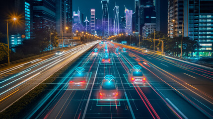 Fototapeta na wymiar AI-driven automotive car The future transportation-1