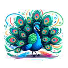Obraz premium peacock feather illustration