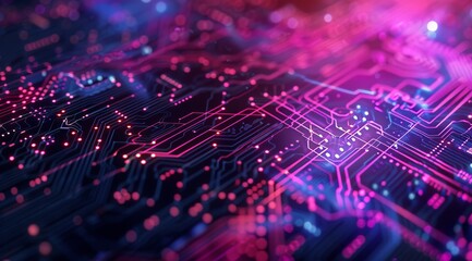 Obraz premium Modern technology circuit board texture background design. Quantum computer technologies concepts, large data processing. Futuristic blue circuit board background. Minimal vector motherboard 