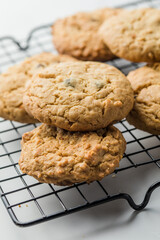 Overhead of peanut butter cookies