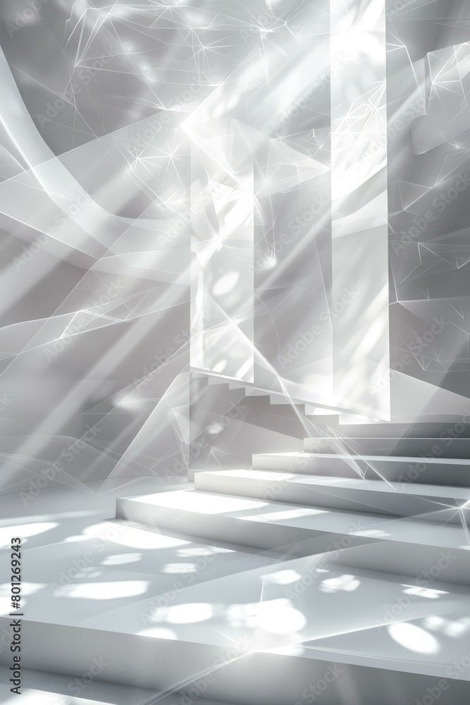 Poster white abstract background with a geometric pattern