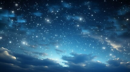 Naklejka premium Starry night sky with clouds