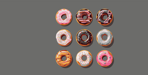 Group of Doughnuts on Table