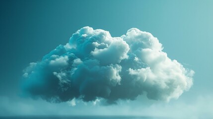 Fluffy white cloudscape with a blue background - obrazy, fototapety, plakaty