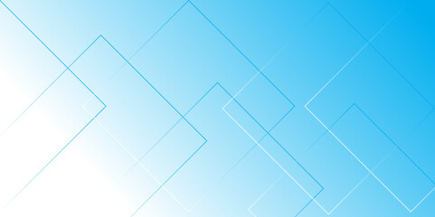 Square pattern on banner with shadow. Abstract white and blue color geometric background with copy space. Modern and minimal concept. You can use for cover, poster, banner web.	