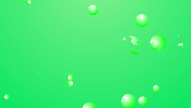 緑の液体の泡がはじけるループ映像