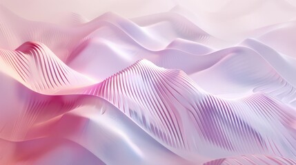 Ethereal Ripples: Abstract 3D Digital Waves in Pink and Purple