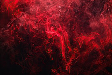 A close up of red gas smoke creating a magenta pattern on a black background