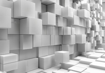 Fototapeta premium Three-dimensional white cube background