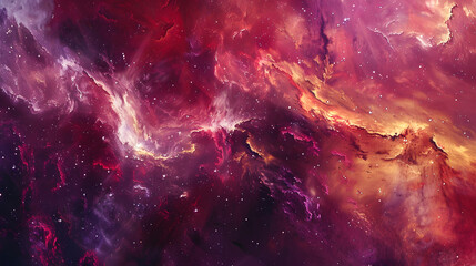 Red and blue abstract space fantasy with stars and nebulae