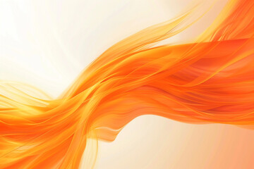 A bright orange wave, dynamic and bold, captures the essence of a fiery flow on a simple, abstract background. - obrazy, fototapety, plakaty