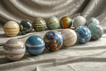 Obraz premium Generative ai on theme of parade of planets in solar system, bright stars glow in atmosphere