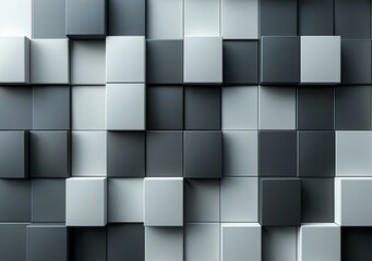 Black and white 3D cubes background