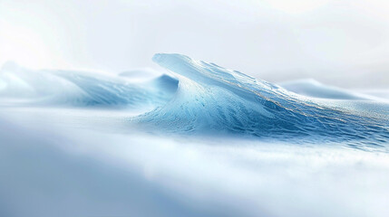 A cool glacier blue wave, crisp and refreshing, sweeping smoothly across a white canvas, rendered in a crystal-clear high-definition photo.
