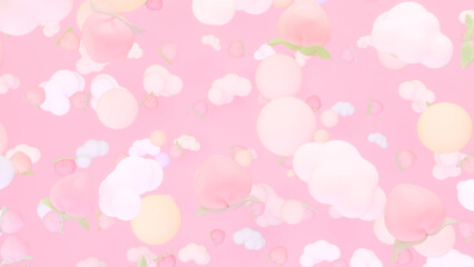 3d rendered cartoon peach sky.