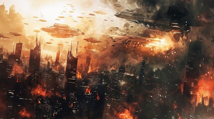 alien invasion in the city wallpapers and images