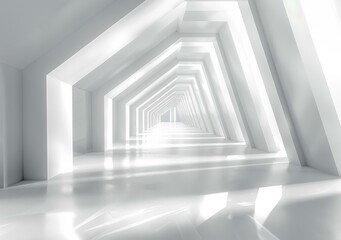 Futuristic White Sci-Fi Corridor