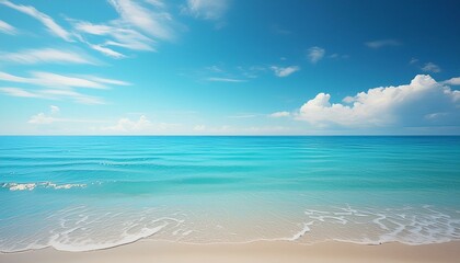Fototapeta premium beach with blue sky and clouds