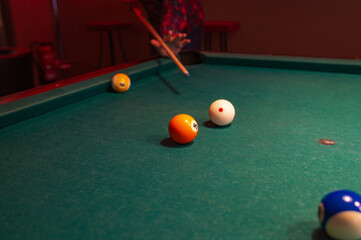 playing billiard