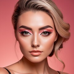 Fototapeta premium A beautiful face with perfect makeup