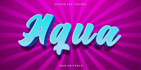 Aqua water text effect editable sea and ocean text style