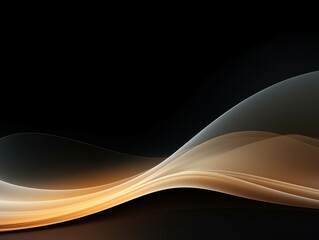 Beige black white glowing abstract gradient shape on black grainy background minimal header cover poster design copy space