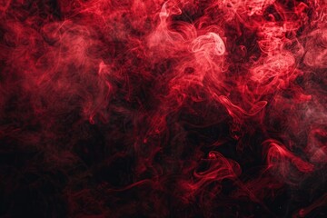 A close up of red gas smoke creating a magenta pattern on a black background