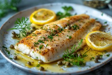 Plaice fillet with caper butter