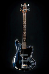 Elegant bass guitar in Glossy Finish with Smooth Neck and Contrasting Inlays
