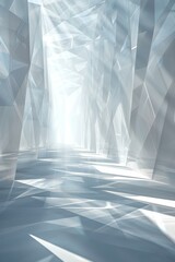Abstract futuristic sci-fi corridor with geometric shapes