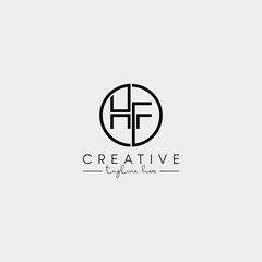 Obraz premium Abstract Minimal Letter HF FH Initial Based Stylish Line Logo Design Vector.