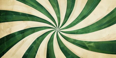 A swirl to the center of the image in green and white, vintage poster background, retro or vintage in 50s or 60s style