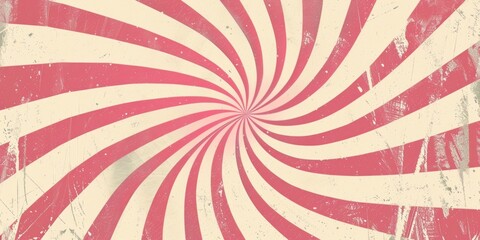 A swirl to the center of the image in pink and white, vintage poster background, retro or vintage in 50s or 60s style